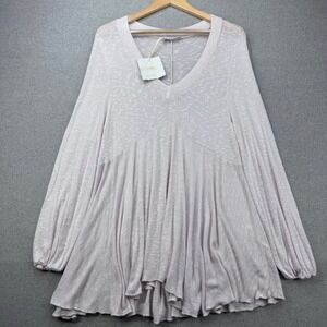 CobbleStone Living Sasha V Neck Pullover One Size Pink Peplum Made In Italy